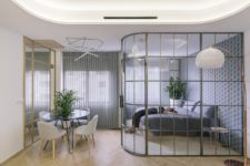 05 open up your apartment using glass walls, so there won’t be bulky dividers