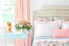 gorgeous floral bedding in a spring bedroom