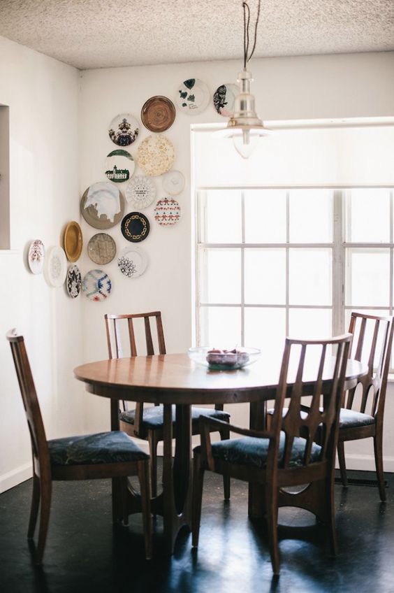 if you collect plates, why not accent your dining space with them