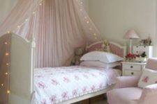 13 incorporate the string lights into the bed canopy if any, it will add charm to the sleeping space