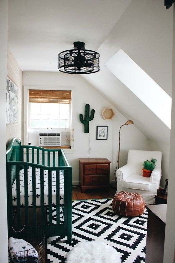 this boho cactus nursery is 100% gender neutral and looks very stylish despite of its small size