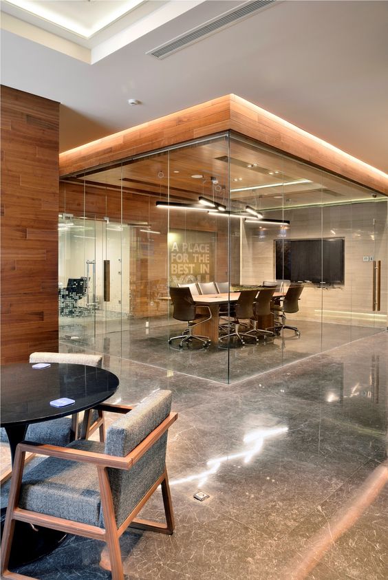 if your home is combined with an office, you can make a glass walled office to highlight it