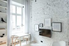 17 spruce up your space with exposed brick walls, a rough ceiling and minimalist lamps