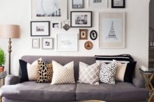 21 a vintage-inspired gallaery wall dedicated to travles is a chic idea