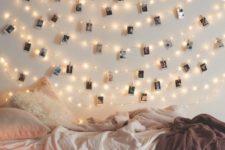 23 string lights with Polaroids are only lights, they are also a nice idea of decor