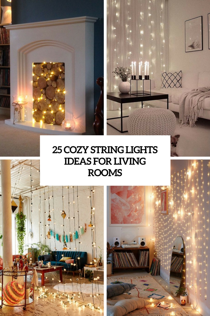 cozy string lights ideas for living rooms