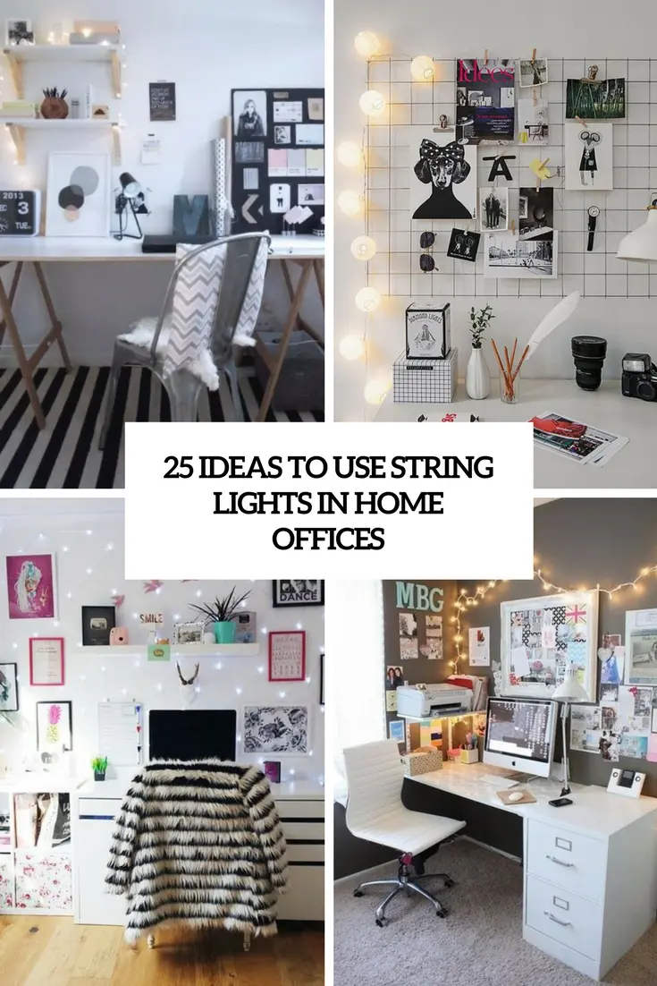 25 Ideas To Use String Lights In Home Offices