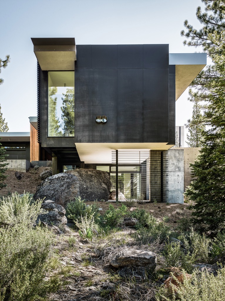 This California home is built on a site with a lot of boulders and they are all untouched