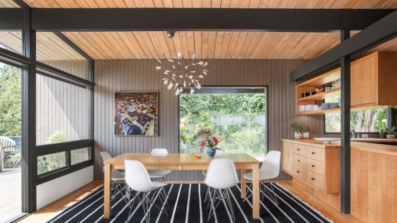 This mid century modern home was originally built in 1950s, and then renovated to perfectly fit the family needs