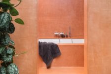cool orange bathroom design