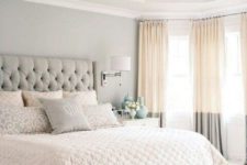 02 color block blush and grey curtains add a tender feel to the room and highlight its glam style