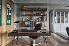 03 The home office space features some industrial touches and more masculine looks as this is for the husband