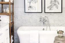 03 a couple of botanical artworks to fit a country chic bathroom