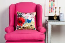 bold pink chair upholstery