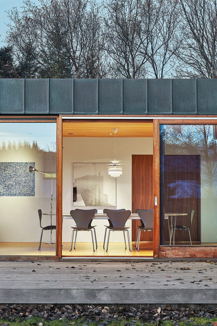 All the walls feature sliding doors to enter a deck or just enjoy fresh air coming inside