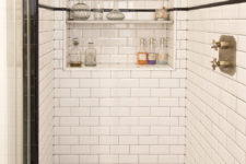 09 A built-in shower shelf with wine storage, yes, please