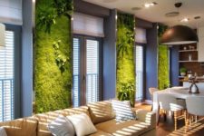 09 moss and fern walls in the open layout create a chic look and make it fresh