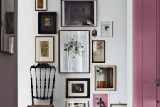 11 a bold asymmetrical art wall is a great way to accent the space and make it unique