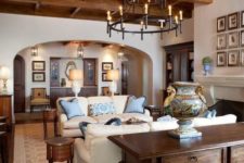 12 a vintage living room requires a wooden ceiling with beams for a chic look
