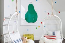 13 add touches of bold colors to make the kids feel more active, for example, polka dots and an artwork like here