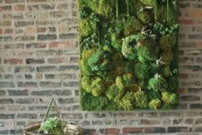 15 a textural moss wall art with various shapes for more eye-catchiness and bold look
