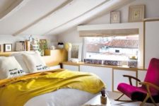 colorful attic sleeping space