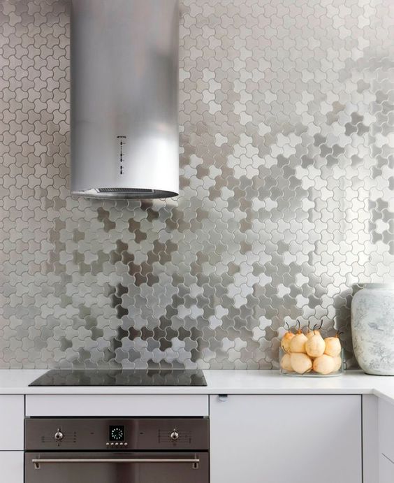 eye-catchy stainless steel tiles are very functional and look very unusual