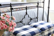 16 get a couple of navy and white buffalo check stools for a coastal bedroom