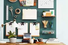 stylish pegboard wall for a home office