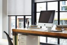 19 highlight the style of your home office with black and white roller shades not to distract you from work