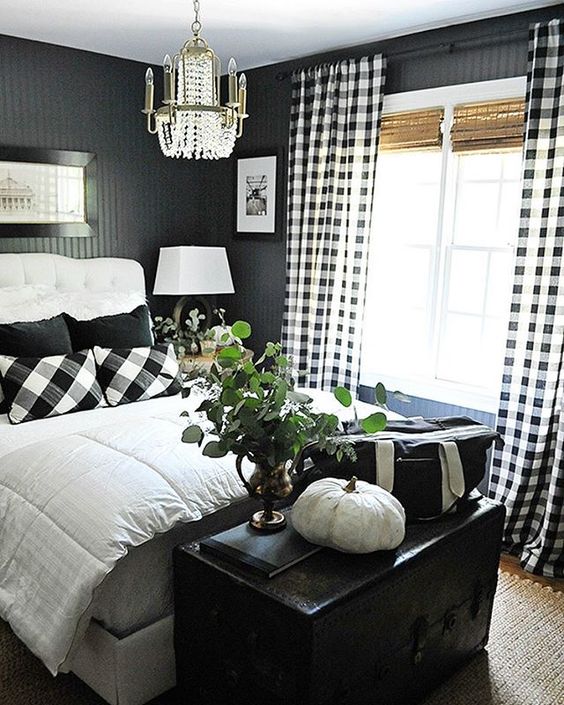 go for buffalo check curtains and matching pillows in your bedroom to brighten up the room keeping it cozy