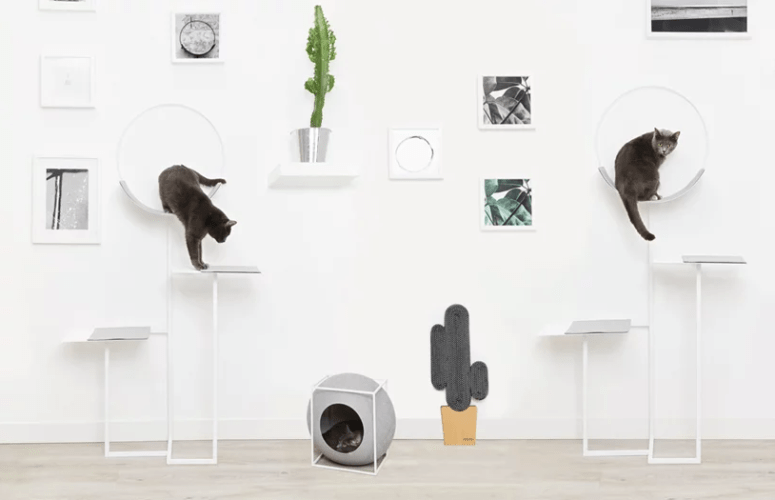 VEGAS and HOOP are new minimalist cat furniture pieces that won't spoil your home decor