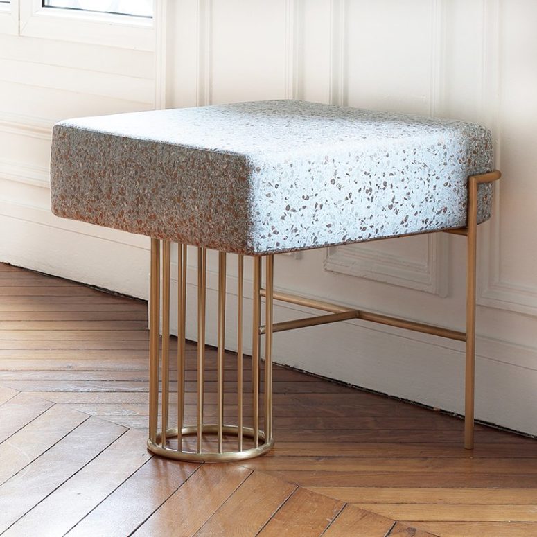The Premonitions stool is a timelessly elegant and gorgeous furniture piece, which is soft and comfy though reminds of stone