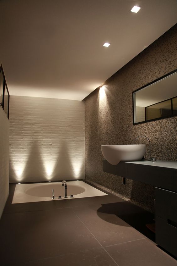 though ambient light here isn't bright, the bathtub space is additionally illuminated