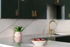 06 a styligh minimalist kitchen with touches of art deco and chic marble surfaces