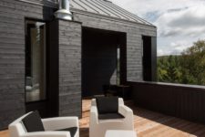 minimalist terrace in b&w tones