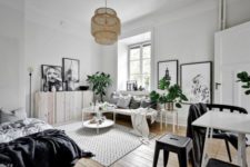 12 a Scandinavian apartment done in black and white for a timeless and stylish look