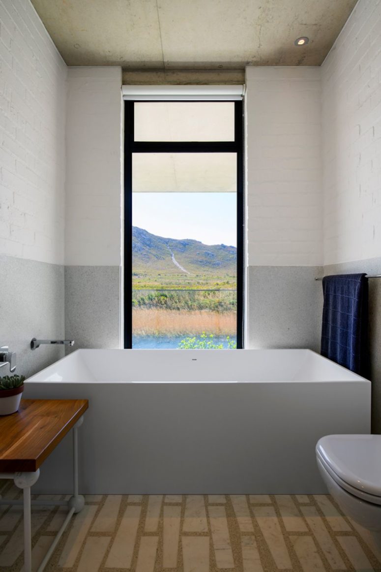 Even the bathrooms frame some really beautiful views of the river and the distant mountains