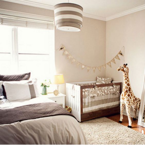 even a small bedroom can accomodate a nursery nook - place a crib and some toys in the corner and add lights