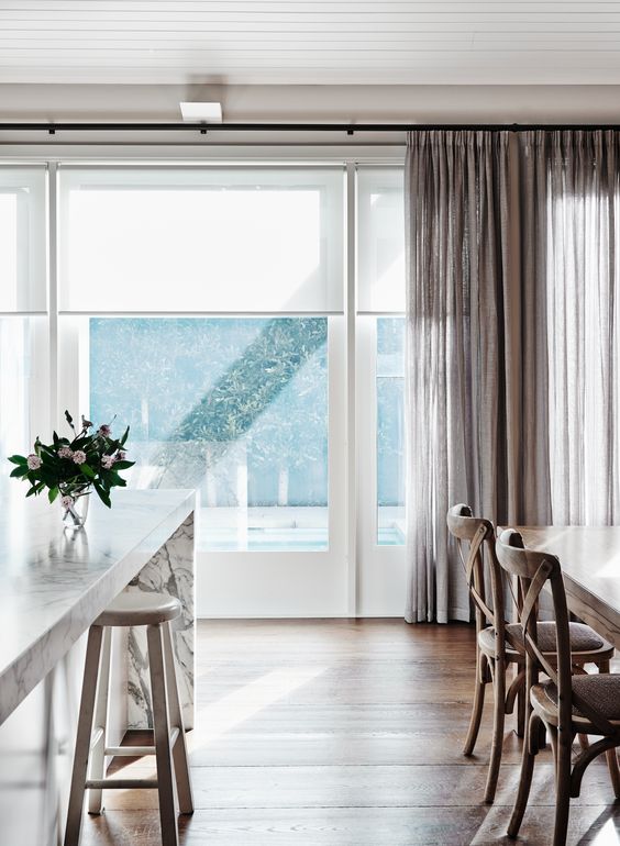 Pencil pleated curtains are the least formal among the pleated styles