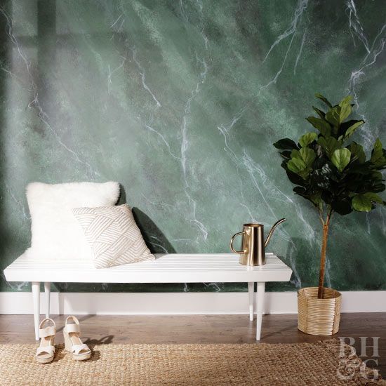 green marble wallpaper will turn your entryway into a gorgeous and stunning space