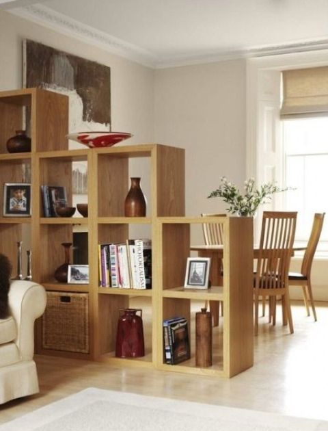 Staircase like shelf modules allow you a comfy see through storage space and you can change configurations any time