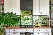 25 topical leaf wallpaper backsplash covered with glass looks wow