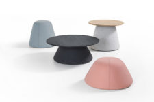 01 These cute and soft upholstered pieces, which are poufs and tables, were inspired by Dutch mounds