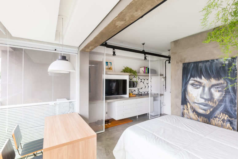 This compact apartment is only 24 square meters but it has everything necessary for a second home for a business traveler