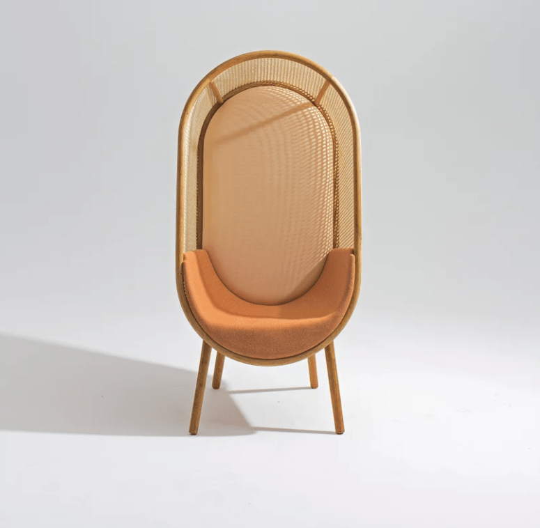 The chair is made of rattan and comfy upholstery, which is available in various colors