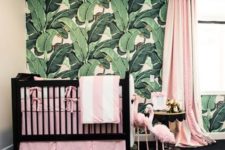 tropical statement wall for a nursery