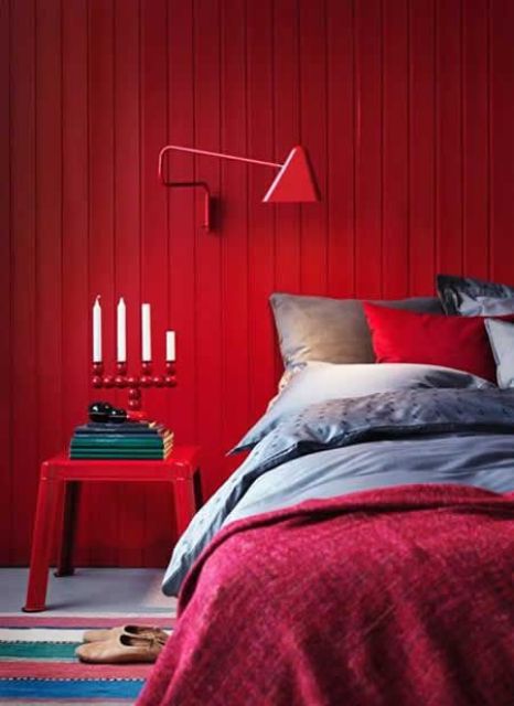 a red bedroom is a very passionate space, it looks very sexy