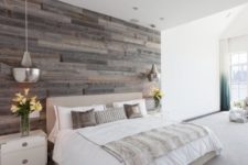 12 a reclaimed wood accent wall to add a cozy rustic touch to the bedroom