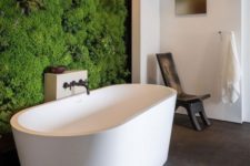 12 if you can allow that, go for a living moss wall in the bathtub zone, and your bathing experience will be spa-like